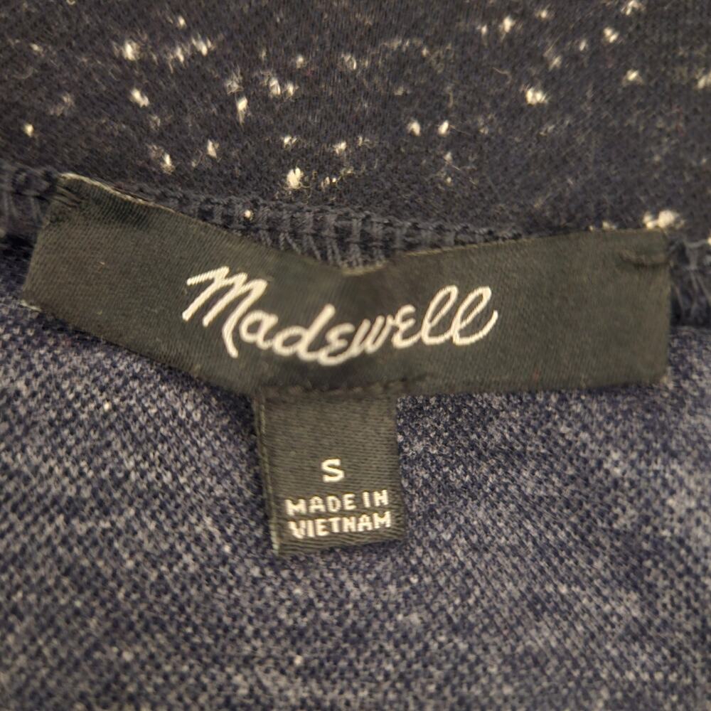 Madewell Navy Split Hem Side-Slit Speckled Stretch Textured Knit Pencil Skirt S - Picture 9 of 11